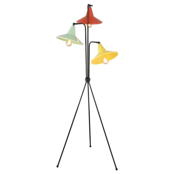 Jadira 3lü Çok Renkli Modern Tasarım Retro 3 Ayaklı Abajur Lamba Metal Lambader - Görsel 2