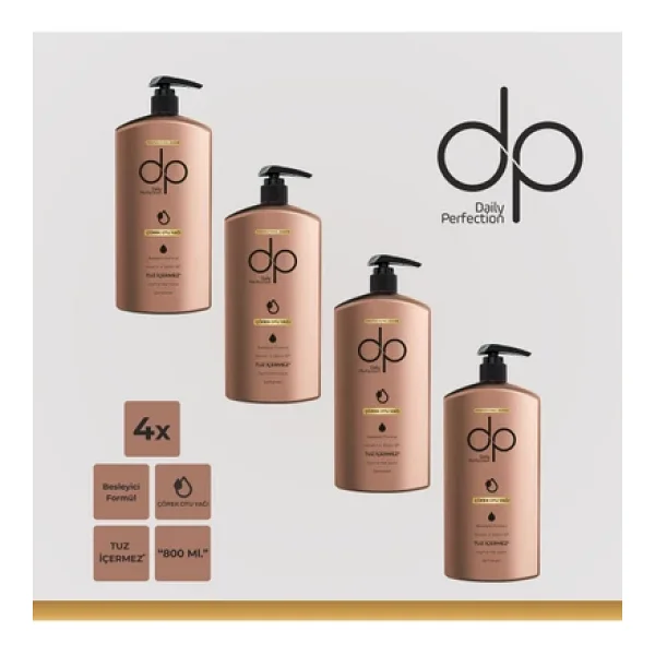 DP Daily Perfection Çörek Otu Yağı Tuzsuz Şampuan 800 ml 4 Adet - Görsel 2
