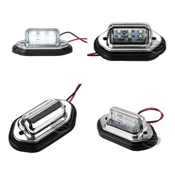 Üniversal Plaka Lambası 6 Led Güçlü Işık Su Geçirmez Krom Araç Plaka Işığı Ultra Parlak Oto Aydınlatma 12/24V 2 Adet - Görsel 7