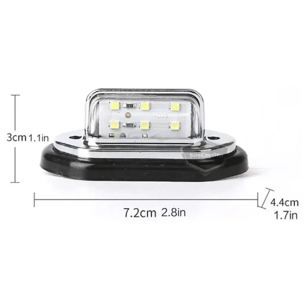 Üniversal Plaka Lambası 6 Led Güçlü Işık Su Geçirmez Krom Araç Plaka Işığı Ultra Parlak Oto Aydınlatma 12/24V 2 Adet - Görsel 5