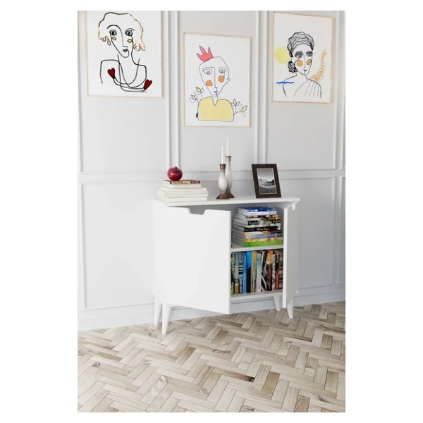 Evdemo Elegant 2 Kapaklı Dekoratif Konsol Beyaz - Görsel 3