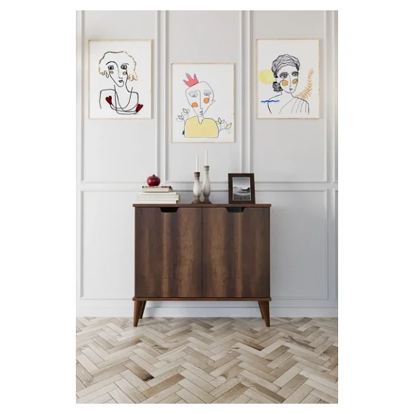 Evdemo Elegant 2 Kapaklı Dekoratif Konsol Barok Ceviz - Görsel 2