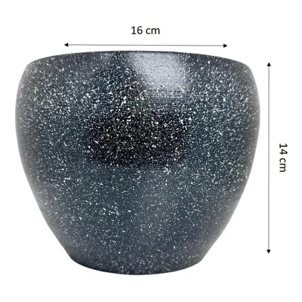 Bitki Tasarımı Gri Granit Toprak Saksı Saksılık Salon Çiçeklik - 15 CM - Görsel 4