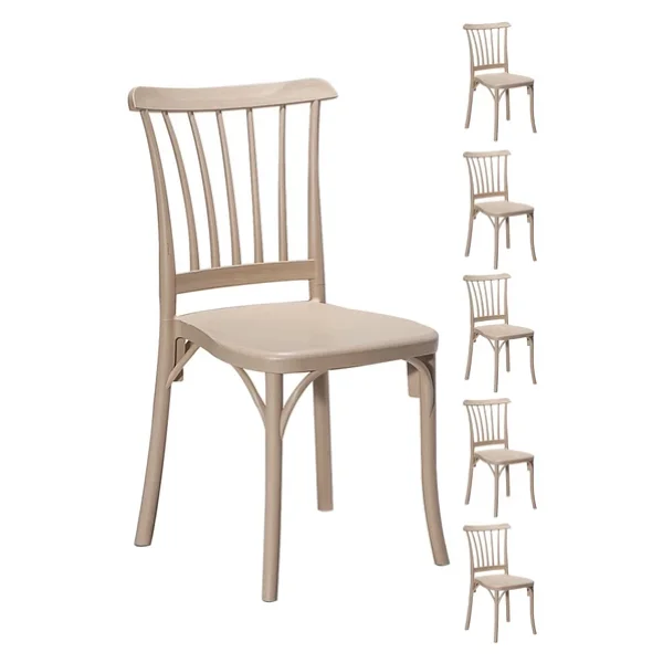 SANDALİE 6 Adet Violet Cappucino Sandalye / Balkon-bahçe-mutfak - Görsel 2