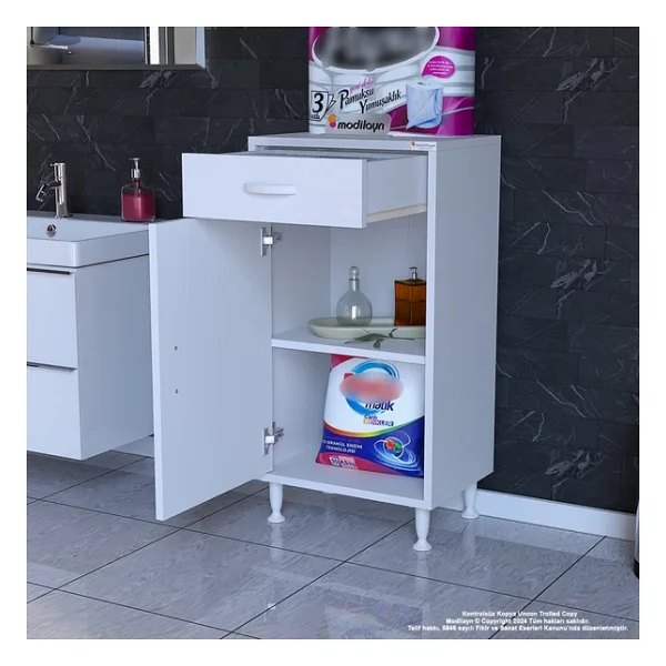 Modilayn Emir 40 X 88 X 32,5 Cm Kapaklı Ve Çekmeceli Çok Amaçlı Banyo&Mutfak Dolabı - Görsel 2