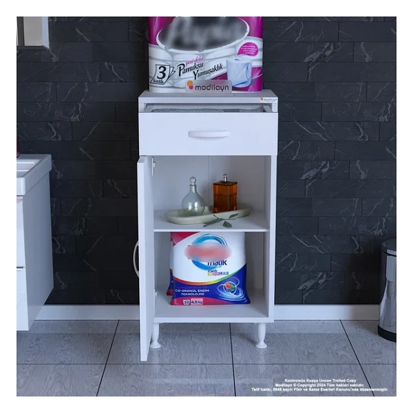Modilayn Emir 40 X 88 X 32,5 Cm Kapaklı Ve Çekmeceli Çok Amaçlı Banyo&Mutfak Dolabı - Görsel 4