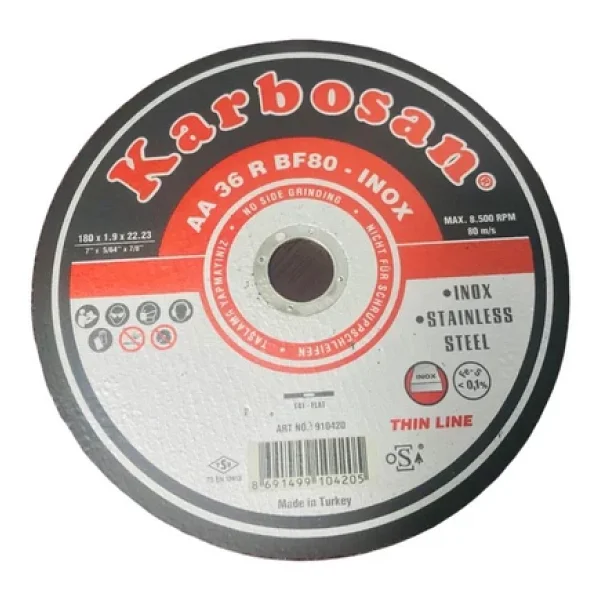 Karbosan 180 x 1,9 İnox Paslanmaz Kesme Taşı 25 Adet - Görsel 2