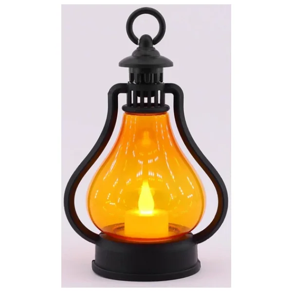 LED Mum Vintage Retro Gaz Lambası Tipi Pilli Dumansız Alevli Dekoratif Yapay Mum Işıldak El Lambası - Görsel 6