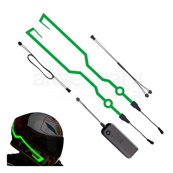 Motosiklet Kask Ledi Yeşil Renk - 3 Farklı Mod - Motosiklet Renkli İkaz Ledi - Görsel 3