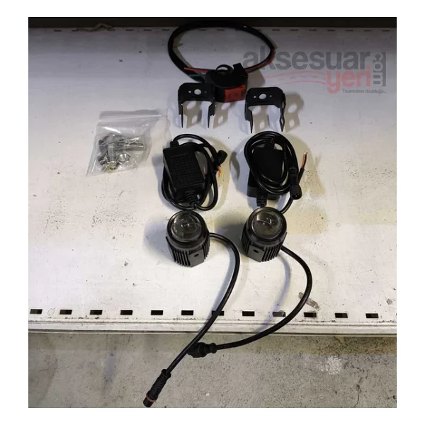 Sym Jet X 125 Motosiklet Sis Farı - Mercekli 2 Renkli Beyaz Ve Sarı Led Far - Görsel 7