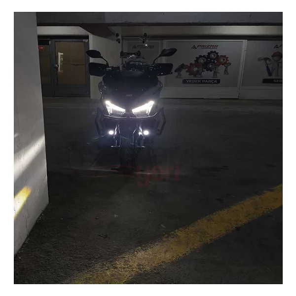 Sym Jet X 125 Motosiklet Sis Farı - Mercekli 2 Renkli Beyaz Ve Sarı Led Far - Görsel 2