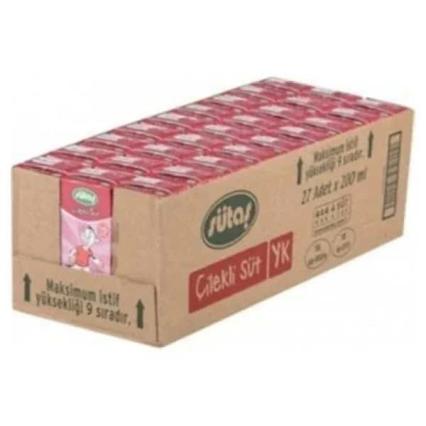 Sütaş Çilekli Süt 27x180 ml - Görsel 2