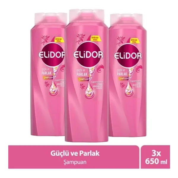 Elidor Superblend Güçlü ve Parlak 650 ml 3 Adet Şampuan - Görsel 3