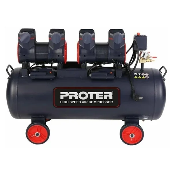 Proter 100LT 4HP 8 Bar Yüksek Hızlı Yağsız Sessiz Hava Kompresörü - Görsel 3