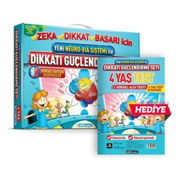 Adeda Yayıncılık Dikkati Güçlendirme Seti + Görsel Dikkat Testi (4 Yaş) - Osman Abalı - Görsel 3