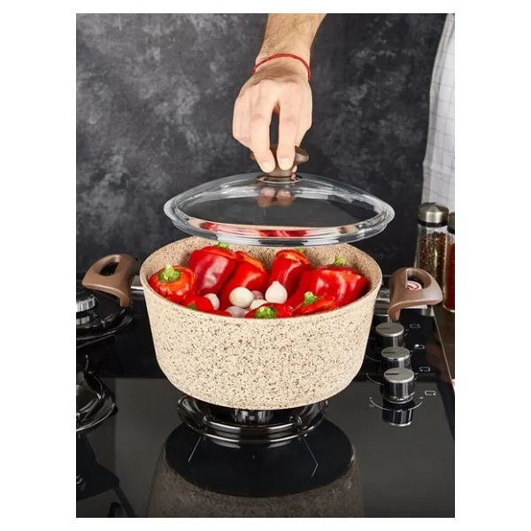 Falez Creamy 22 cm Derin Granit Tencere - Görsel 2