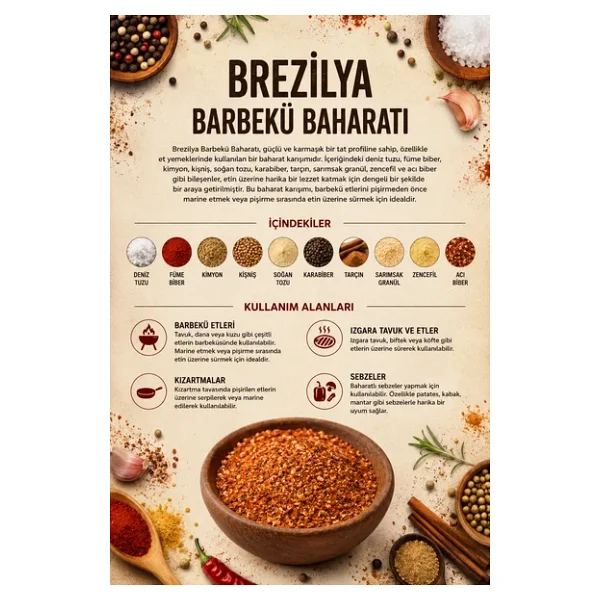 Brezilya Barbekü Baharatı 100 gr (1. Kalite) - Görsel 3