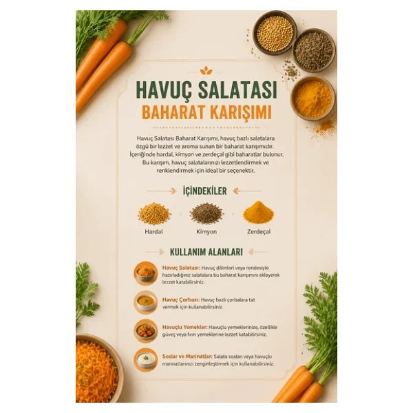 Havuç Salatası Baharat Karışımı 100 gr (1. Kalite) - Görsel 3