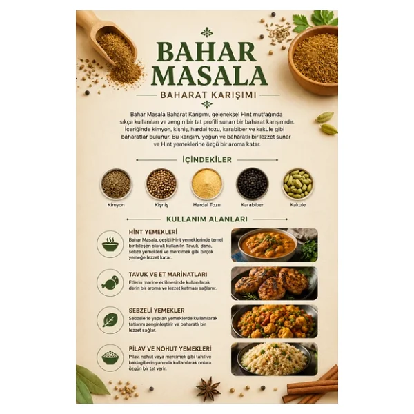 Bahar Masala Baharat Karışımı 100 gr (1. Kalite) - Görsel 3