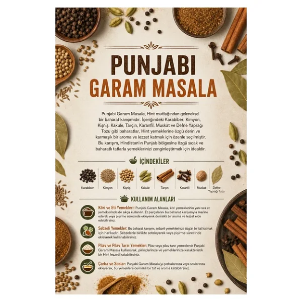 Punjabi Garam Masala 100 gr (1. Kalite) - Görsel 4