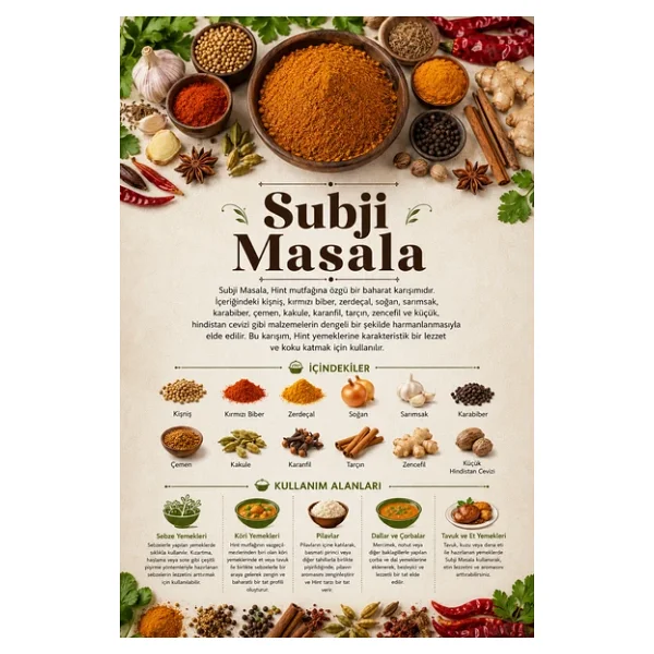 Subji Masala 100 gr (1. Kalite) - Görsel 3