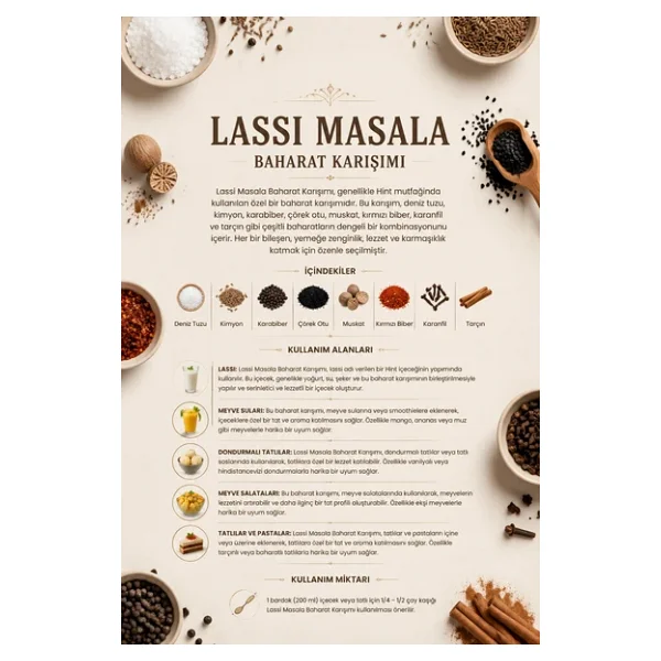 Lassi Masala Baharat Karışımı 100 gr (1. Kalite) - Görsel 2
