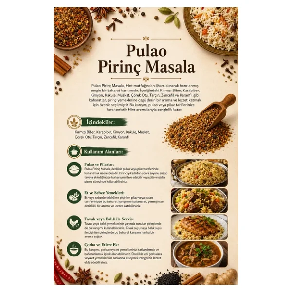 Pulao Pirinç Masala 100 gr (1. Kalite) - Görsel 3