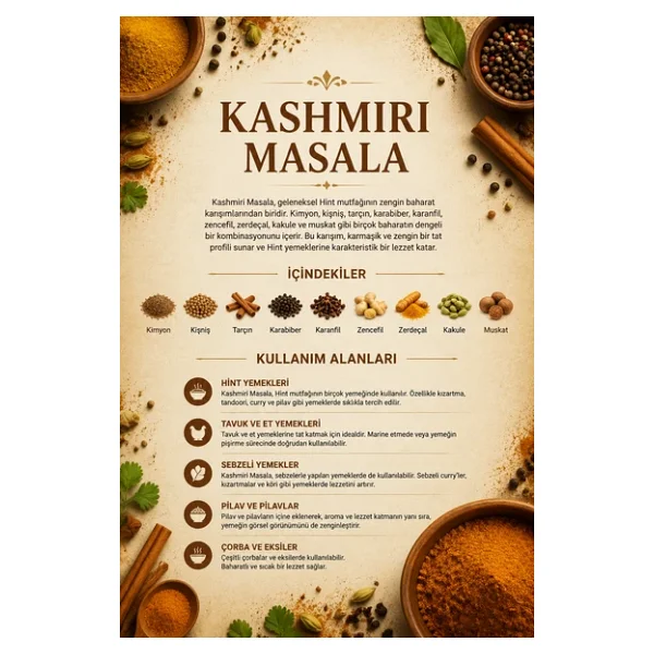 Kashmiri Masala 100 gr (1. Kalite) - Görsel 3