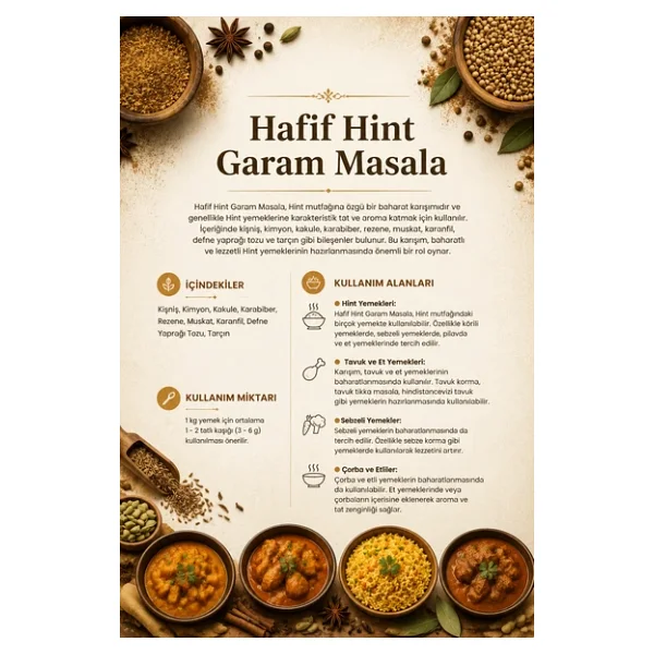 Hafif Hint Garam Masala 100 gr (1. Kalite) - Görsel 3