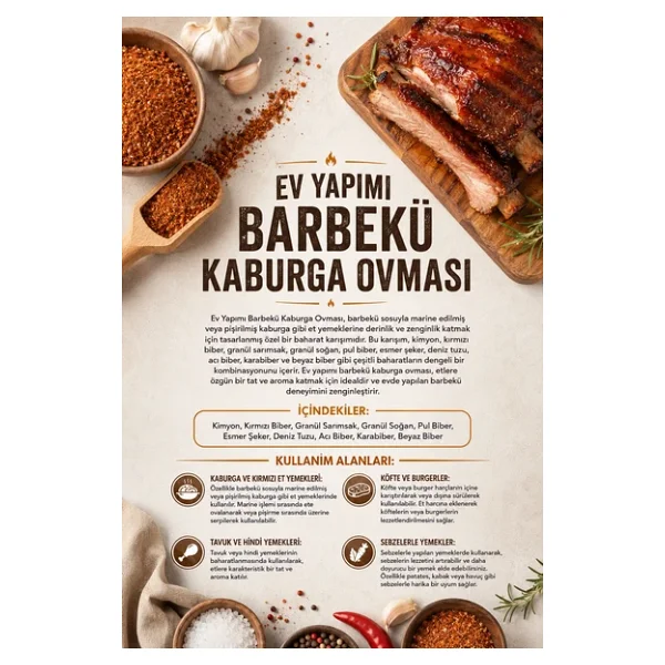 Ev Yapımı Barbekü Kaburga Ovması 100 gr (1. Kalite) - Görsel 3