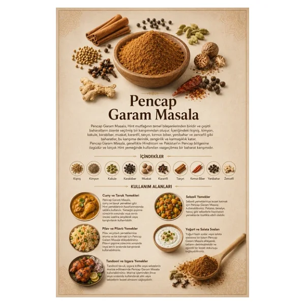 Pencap Garam Masala 100 gr (1. Kalite) - Görsel 3