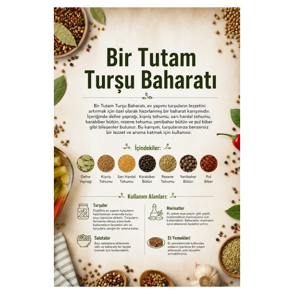 Bir Tutam Turşu Baharatı 500 gr (1. Kalite) - Görsel 3
