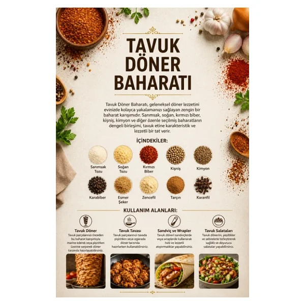 Tavuk Döner Baharatı 100 gr (1. Kalite) - Görsel 3