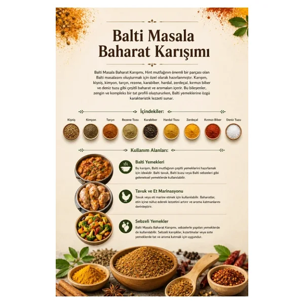 Balti Masala Baharat Karışımı 100 gr (1. Kalite) - Görsel 3
