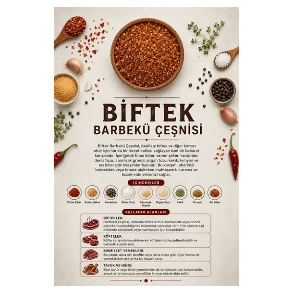 Biftek Barbekü Çeşnisi 100 gr (1. Kalite) - Görsel 3