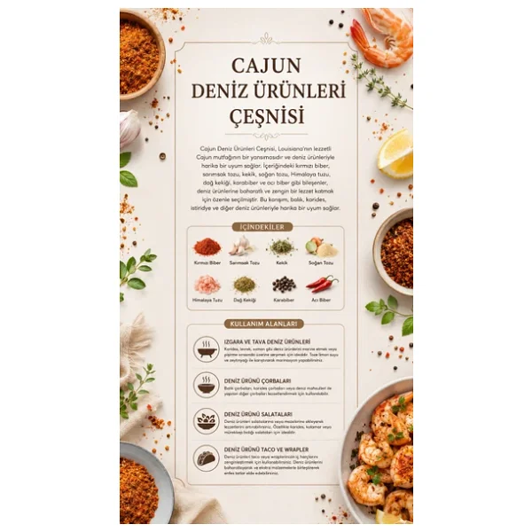 Cajun Deniz Ürünleri Çeşnisi 100 gr (1. Kalite) - Görsel 4