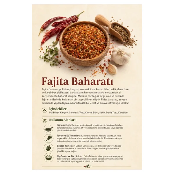 Fajita Baharatı 100 gr (1. Kalite) - Görsel 3