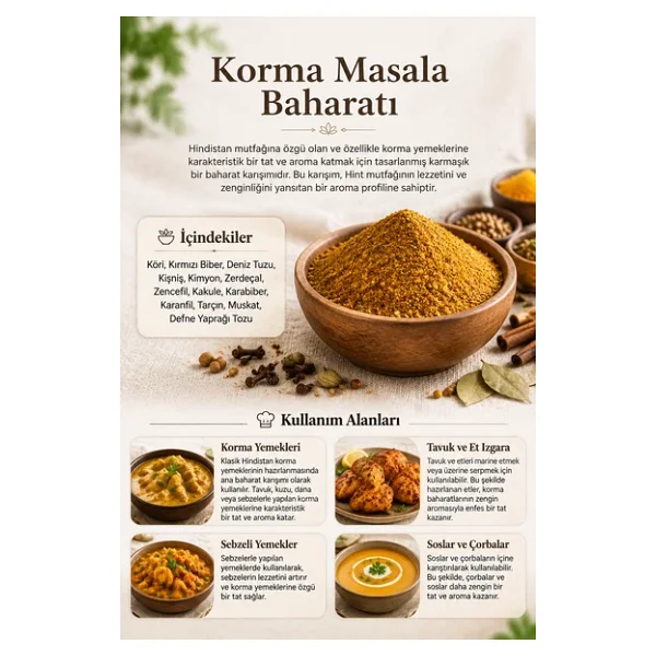 Korma Masala Baharatı 100 gr (1. Kalite) - Görsel 3