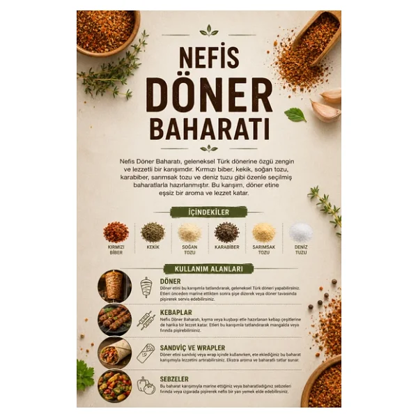 Nefis Döner Baharatı 100 gr (1. Kalite) - Görsel 3