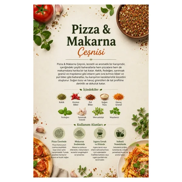 Pizza & Makarna Çeşnisi 100 gr (1. Kalite) - Görsel 3