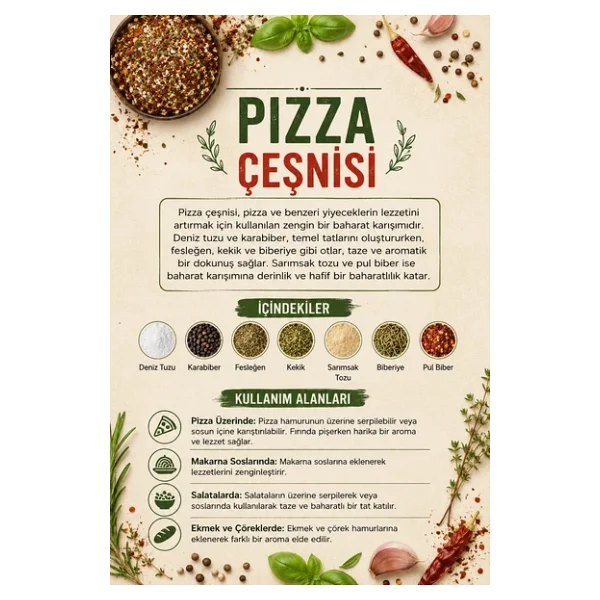 Pizza Çeşnisi 100 gr (1. Kalite) - Görsel 3
