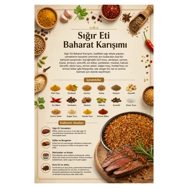 Tos The Organic Spices Sığır Eti Baharat Karışımı 250 gr - Görsel 3