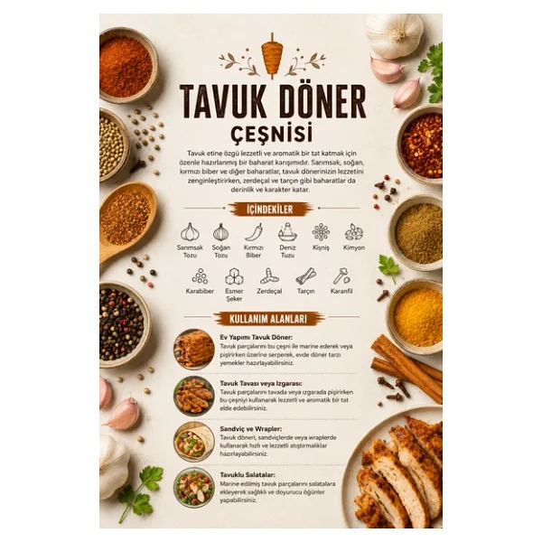 Tavuk Döner Çeşnisi 100 gr (1.Kalite) - Görsel 3