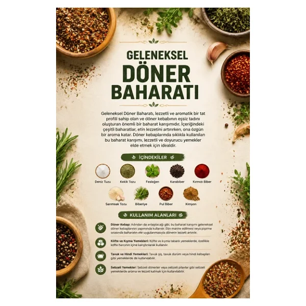 Geleneksel Döner Baharatı 100 gr (1. Kalite) - Görsel 3