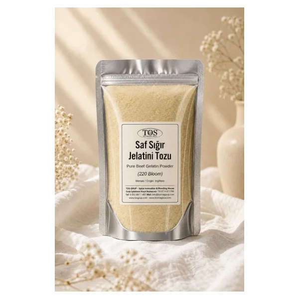 Saf Sığır Jelatini Tozu 50 gr (1. Kalite) Pure Bovine Gelatin Powder - Görsel 3