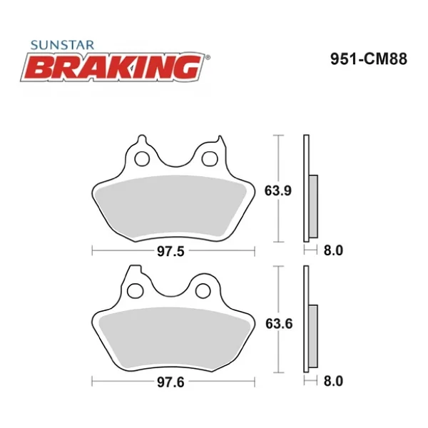Sınterlı Arka Fren Balatası / Harley D. / Xl 883 R Sportster / 883Cc / Arka / 2000-2001-2002-2003 - Görsel 2