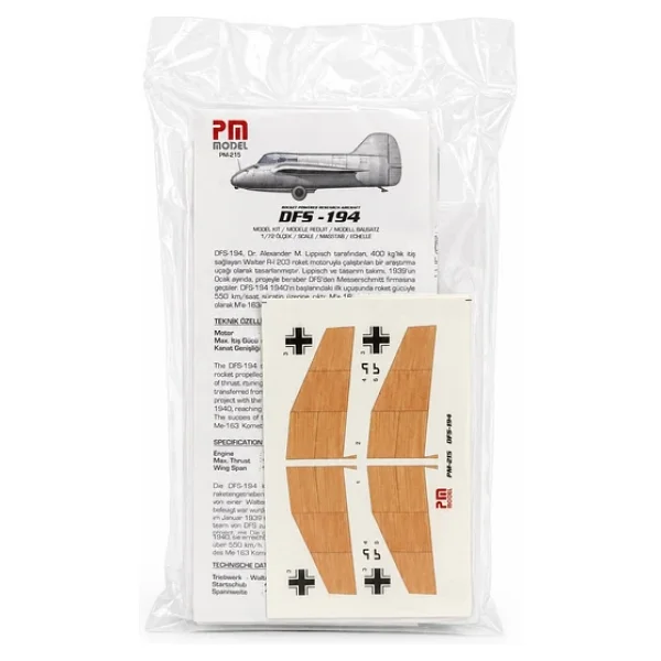 PM Model Rocket Powered Research Aircraft Dfs-194 Roket Motorlu Uçak Demonte Plastik Maketi - Görsel 3