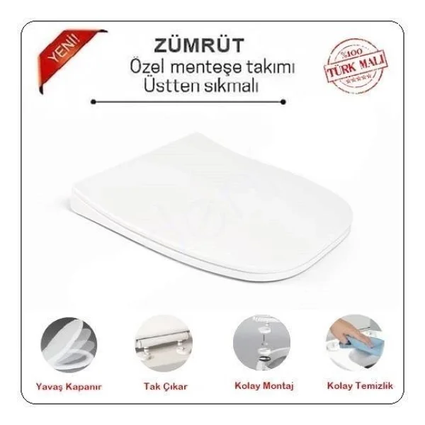 Nkp Zümrüt Thermoplast Yavaş Kapanır Klozet Kapağı 0343 - Görsel 6