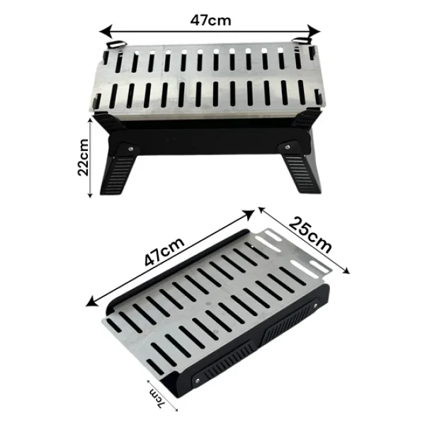 Pratikoutdoor 47x25 cm Katlanır Kömürlü Mangal - Görsel 3