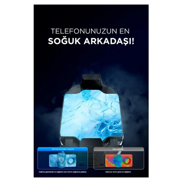 Torima Kablolu Cep Telefon Soğutucu Oyuncu Radyatör Soğutma Fanı F25 Siyah - Görsel 3